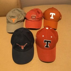Set of 5 University of Texas hats; all adjustable